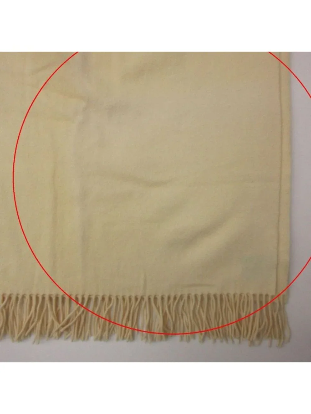Hermes Cashmere Wool Blanket Plaid Large Throw Embroidery 200 140 Ivory